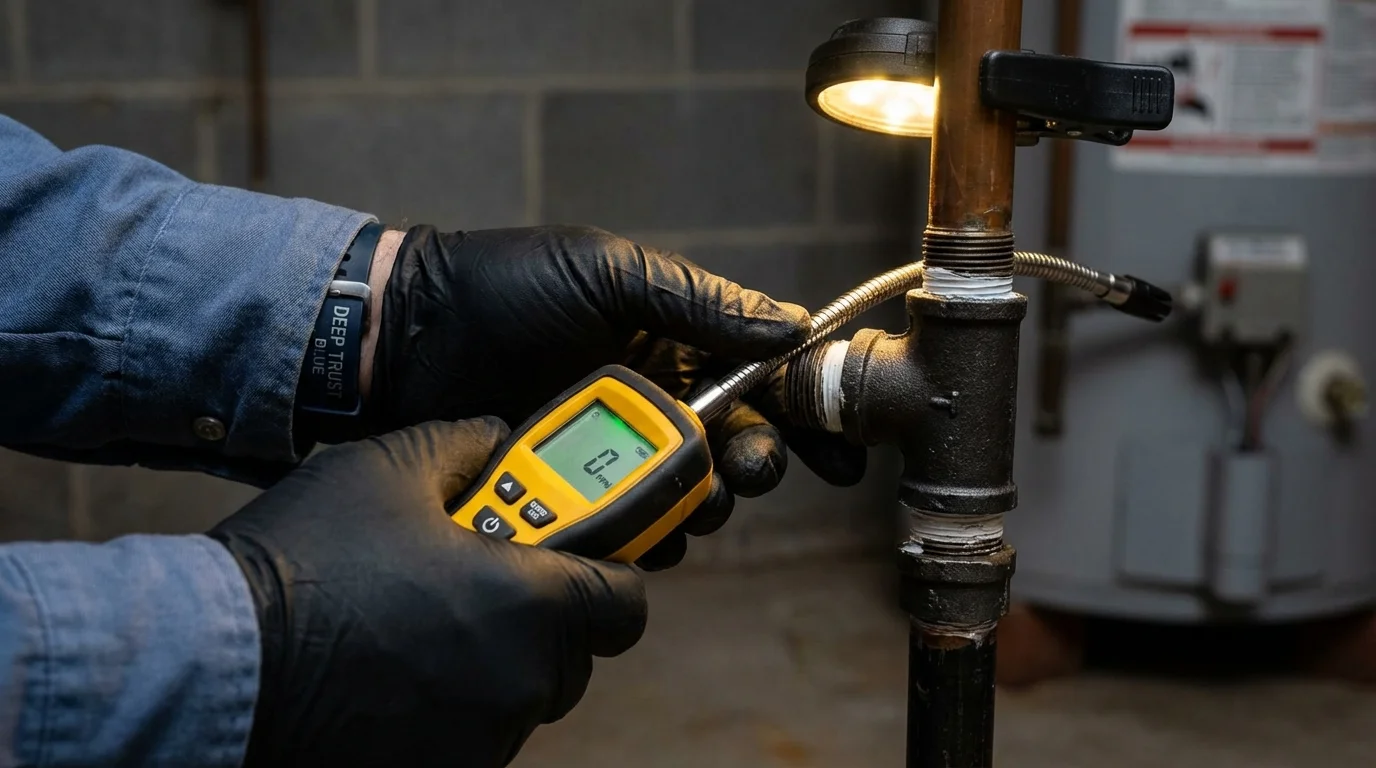 Gas leak detection with electronic sniffer by Johns Plumbing LLC in Saint Gabriel