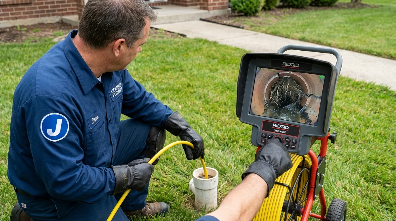Sewer camera inspection being performed by Johns Plumbing LLC in Saint Gabriel